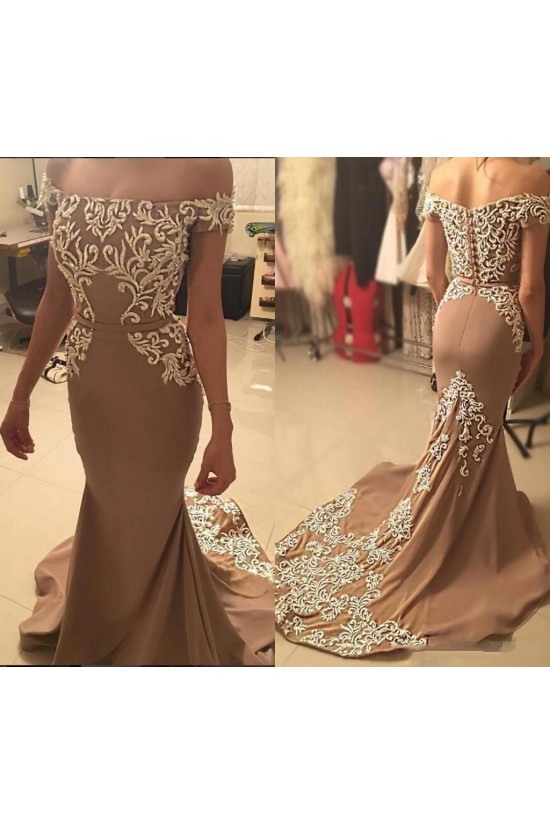 Mermaid Off-the-Shoulder Prom Formal Evening Party Dresses 3021333