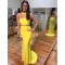 Long Yellow Mermaid Two Pieces Prom Formal Evening Party Dresses 3021348