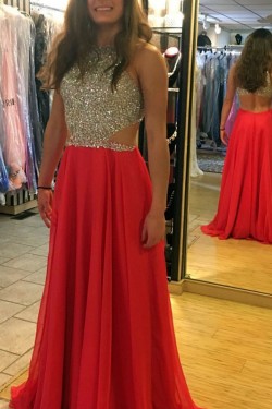 Beaded Chiffon Long Prom Formal Evening Party Dresses 3021353