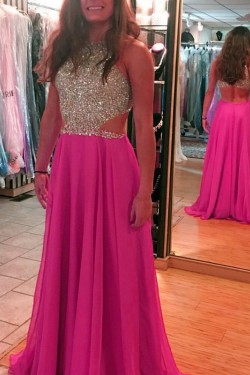 Beaded Chiffon Long Prom Formal Evening Party Dresses 3021353