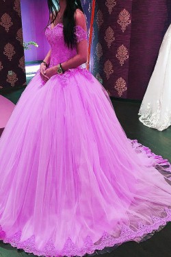 Ball Gown Lace Off-the-Shoulder Prom Formal Evening Party Dresses 3021356