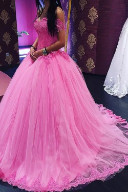 Ball Gown Lace Off-the-Shoulder Prom Formal Evening Party Dresses 3021356