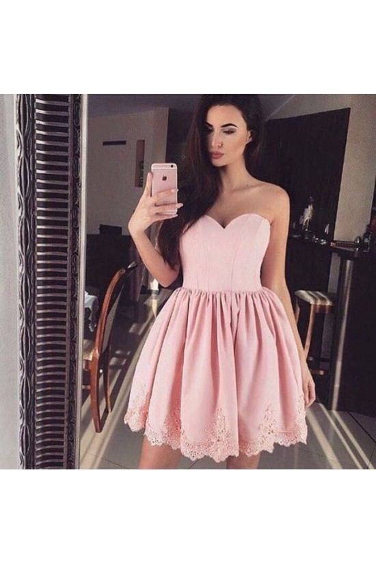 Short Pink Lace Sweetheart Homecoming Cocktail Graduation Prom Dresses 3021361 Short Pink Lace Sweetheart Homecoming Cocktail Graduation Prom Dresses 3021361