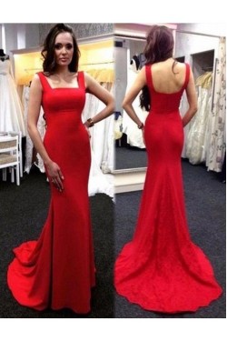 Long Red Mermaid Prom Formal Evening Party Dresses 3021366