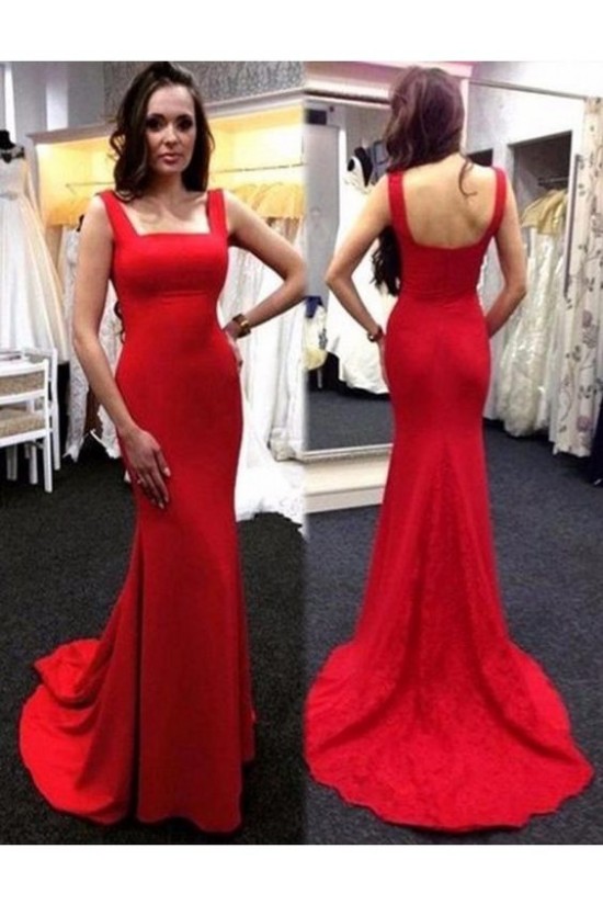 Long Red Mermaid Prom Formal Evening Party Dresses 3021366