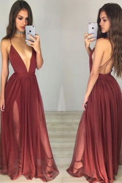 Sexy Deep V-Neck Prom Formal Evening Party Dresses 3021373