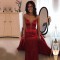 Long Red Sweetheart Beaded Prom Formal Evening Party Dresses 3021396