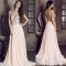 A-Line Beaded Spaghetti Straps Long Chiffon Prom Formal Evening Party Dresses 3021400
