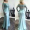 Mermaid Long Sleeves Off-the-Shoulder Lace Prom Formal Evening Party Dresses 3021401