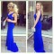Long Blue Beaded Mermaid Prom Formal Evening Party Dresses 3021409