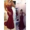 Sexy Mermaid Red Lace Long See Through Prom Evening Formal Dresses 3020141