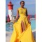 Long Yellow Chiffon Prom Formal Evening Party Dresses 3021414