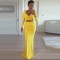 Two Pieces Yellow Long Sleeves Prom Formal Evening Party Dresses 3021418