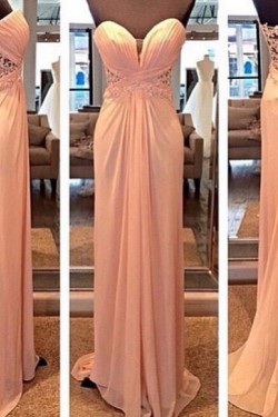 Sheath/Column Sweetheart Long Prom Evening Formal Dresses 3020142