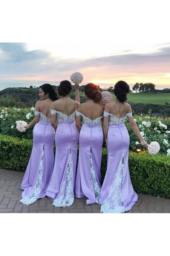 Mermaid Off-the-Shoulder Lace Long Prom Formal Evening Party Dresses 3021420