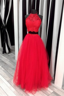 Two Pieces Lace and Tulle Prom Formal Evening Party Dresses 3021422