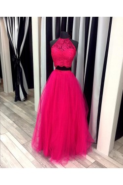 Two Pieces Lace and Tulle Prom Formal Evening Party Dresses 3021422