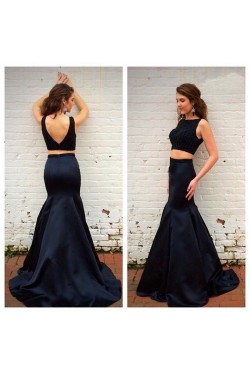 Two Pieces Mermaid V-Back Long Prom Evening Formal Dresses 3020143