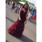 Mermaid Burgundy Prom Formal Evening Party Dresses 3021430