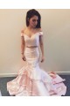Two Pieces Off-the-Shoulder Mermaid Long Red Prom Formal Evening Party Dresses 3021431