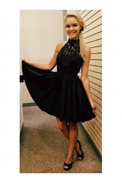 Short Black Lace Prom Homecoming Cocktail Graduation Dresses 3021433