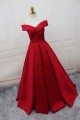 Long Red Off-the-Shoulder Prom Formal Evening Party Dresses 3021435