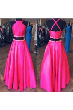A-Line Beaded Two Pieces Prom Formal Evening Party Dresses 3021438