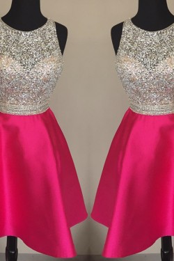 A-Line Beaded Short Prom Formal Evening Party Dresses 3021441
