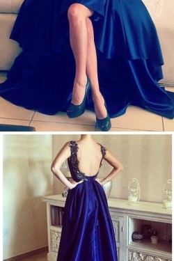 High Low Blue Prom Homecoming Cocktail Graduation Dresses 3021443