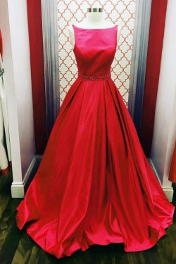 Long Red Beaded Prom Formal Evening Party Dresses 3021444