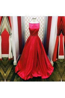Long Red Beaded Prom Formal Evening Party Dresses 3021444