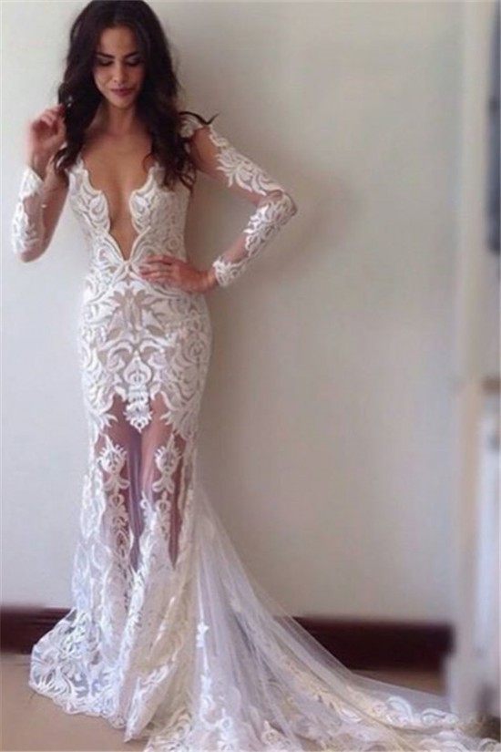 Sexy Mermaid Long Sleeves Lace Prom Formal Evening Party Dresses 3021445 Sexy Mermaid Long Sleeves Lace Prom Formal Evening Party Dresses 3021445