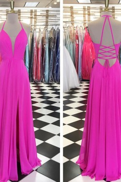 Long Chiffon Spaghetti Straps Prom Formal Evening Party Dresses 3021447