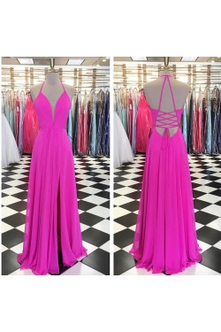 Long Chiffon Spaghetti Straps Prom Formal Evening Party Dresses 3021447