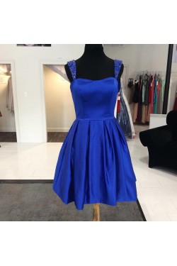 Short Blue Beaded Prom Homecoming Cocktail Graduation Dresses 3021449