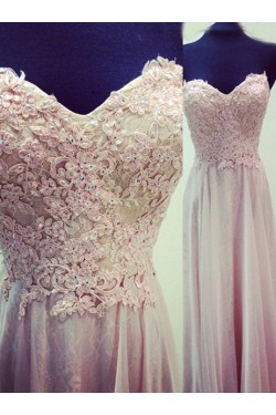Lace Appliques Sweetheart Long Prom Evening Formal Dresses 3020145