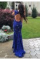 Long Blue Beaded Lace Prom Formal Evening Party Dresses 3021454 Long Blue Beaded Lace Prom Formal Evening Party Dresses 3021454
