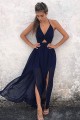 Sexy Halter Long Navy Blue Chiffon Prom Formal Evening Party Dresses 3021467 Sexy Halter Long Navy Blue Chiffon Prom Formal Evening Party Dresses 3021467