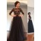 3/4 Length Sleeves Lace Top Long Black Mother of The Bride Prom Evening Formal Dresses 3020147