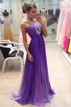 Long Purple Beaded Prom Formal Evening Party Dresses 3021474