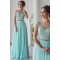 Long Blue Two Pieces Lace Chiffon Prom Formal Evening Party Dresses 3021481