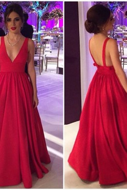 A-Line V-Neck Long Prom Formal Evening Party Dresses 3021483