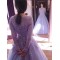 Ball Gown Purple Long Sleeves Lace Prom Formal Evening Party Dresses 3021491