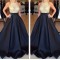 A-Line Halter Long Black Prom Formal Evening Party Dresses 3021493