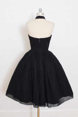 Short Black Halter Prom Homecoming Cocktail Graduation Dresses 3021498