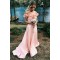 A-Line Off-the-Shoulder Prom Formal Evening Party Dresses with Handmade Flowers 3021502