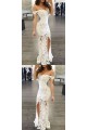 Mermaid Off-the-Shoulder Long White Lace Prom Formal Evening Party Dresses 3021505