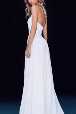 Long Black Halter Prom Formal Evening Party Dresses 3021506