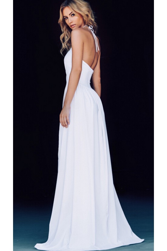 Long Black Halter Prom Formal Evening Party Dresses 3021506