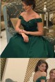 Long Green Off-the-Shoulder Prom Formal Evening Party Dresses 3021510